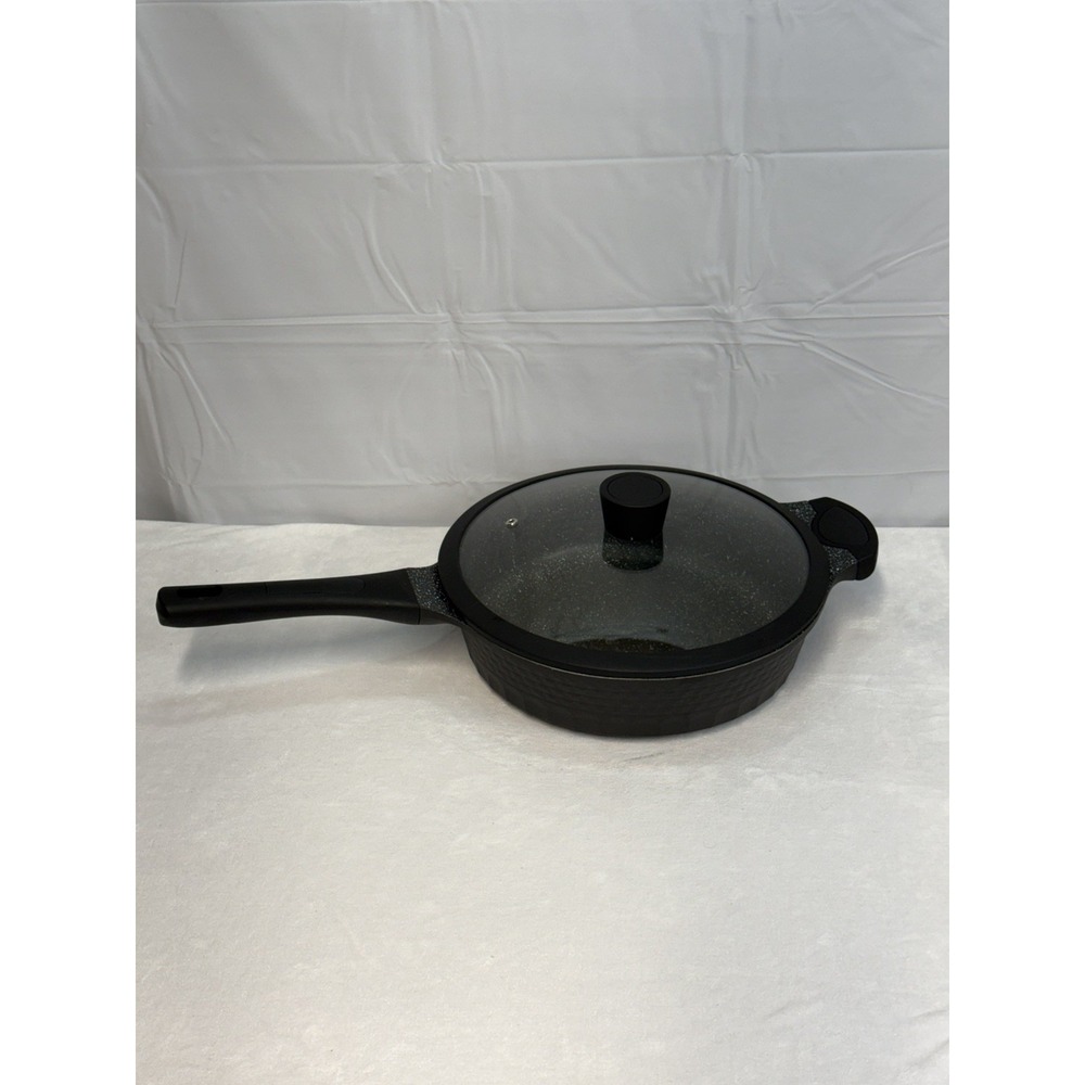 Deane & White D&W 11" Nonstick Saute Fry Pan Skillet with Lid 3.9 Qt Black